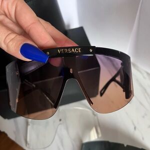 Versace Oversized Sunglasses with Interchangeable Lenses + Original Packaging